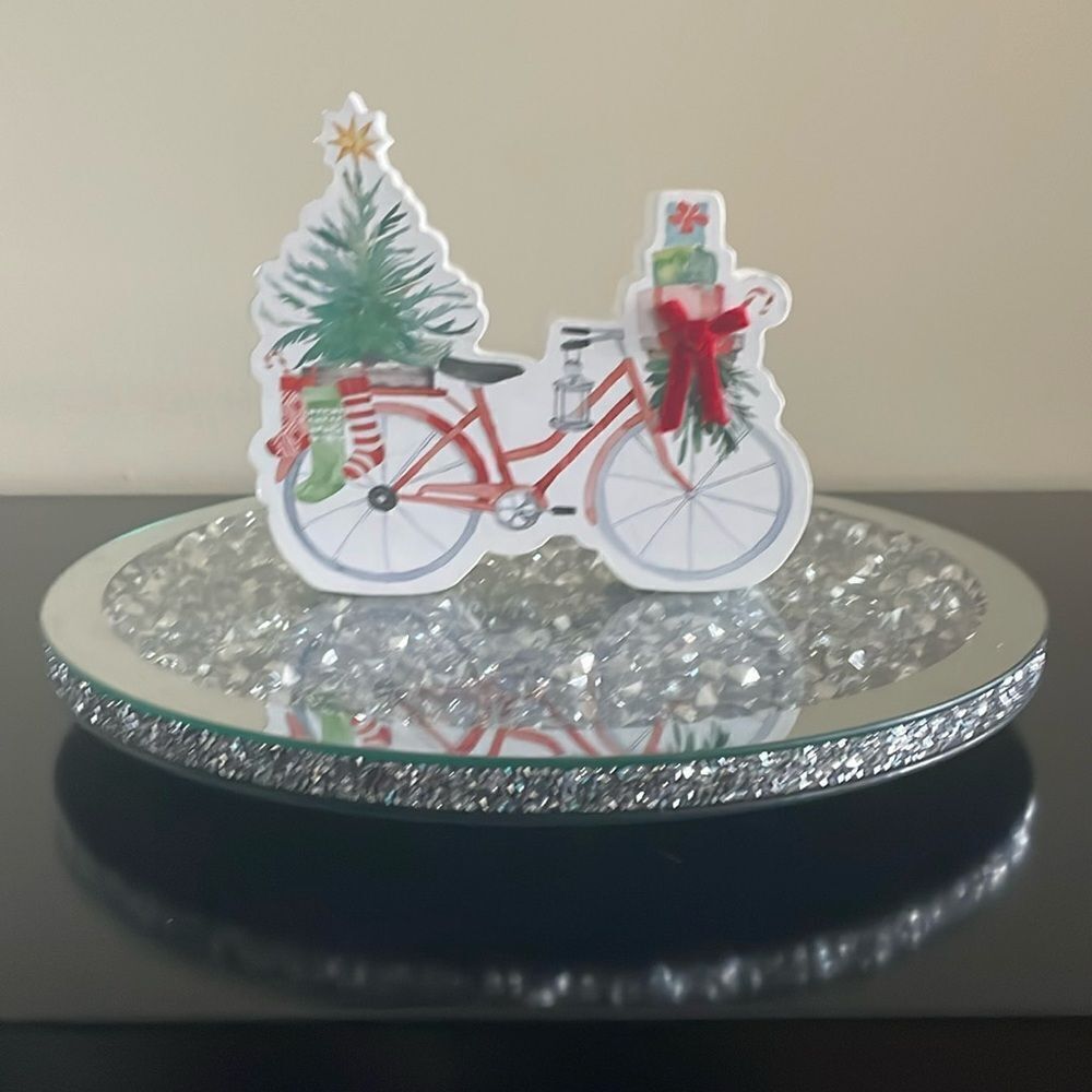 New Eccolo whimsical bike bicycle Christmas tree gifts wooden house decoration
